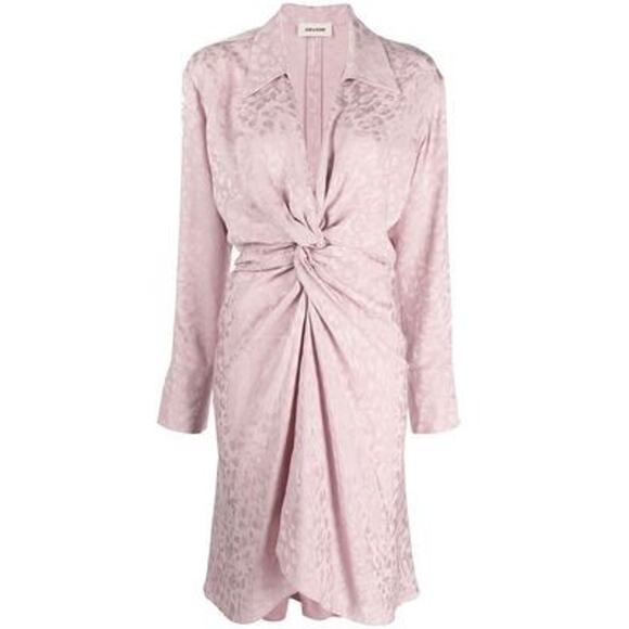 Zadig & Voltaire NWT Rozo Jac Leo Silk Dress in‎ Mauve Size Small MSRP $498.00 - Picture 1 of 8